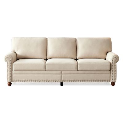 Linen Fabric Upholstered With Storage Sofa