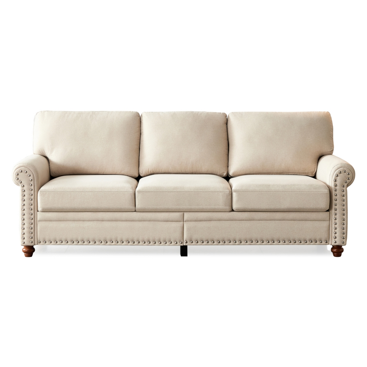 Streamdale Furniture Linen Fabric Upholstered With Storage Sofa