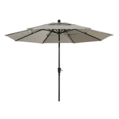 10 ft 3-Tier Outdoor Patio Market Umbrella with Double Air Vent and Push Button Tilt