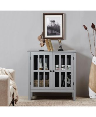 Storage Buffet Cabinet Glass Door Sideboard Console Table Server