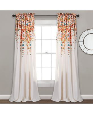 Weeping Flower Light Filtering Window Curtain Panels