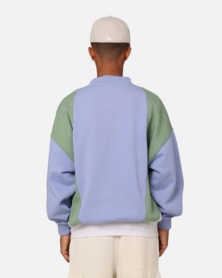 Men's C Star Panelled Crewneck, Pale Blue - XXLarge