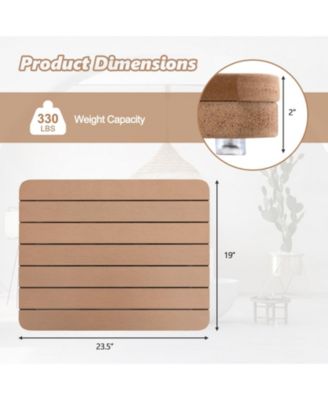 23.5" x 19" Bath Mat HIPS Spa Shower Mat for Bathroom with Non Slip Foot Pads