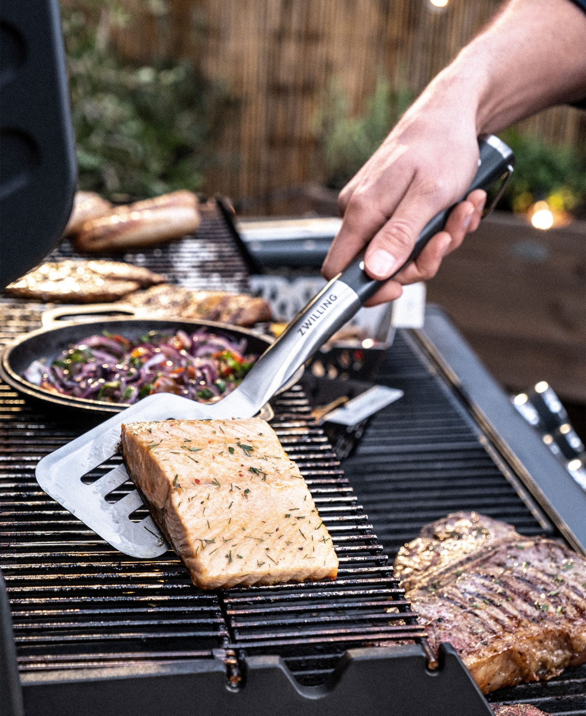 Zwilling Bbq Charcoal Grill Spatula In Stainless Steel And Charcoal