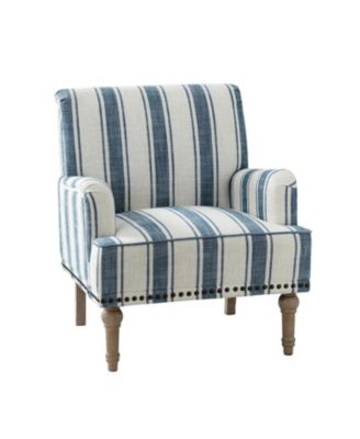 Arching Armchair with Solid Wood Legs and Nailhead Trim
