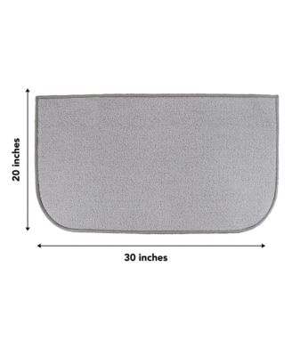 D-Shape Kitchen Throw Rugs (18x30 in.), Non-Skid Backing, Color Options