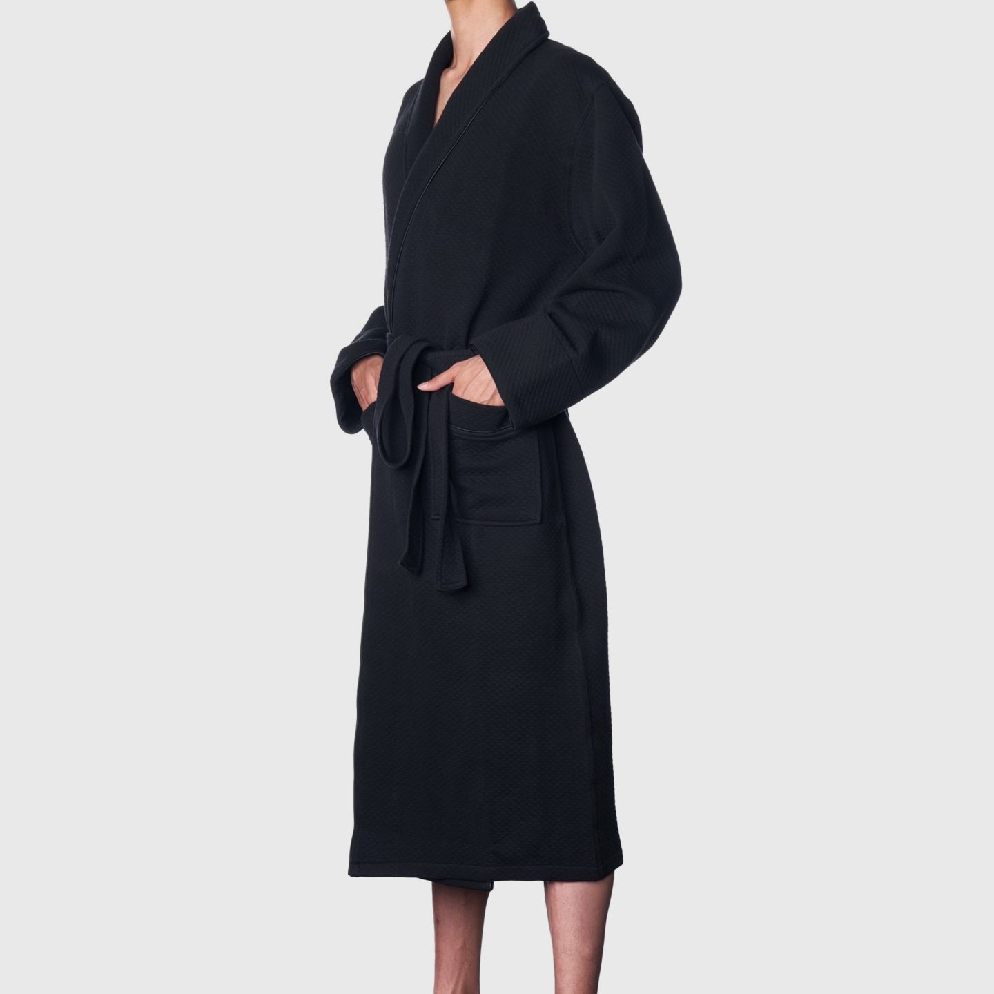 Халат Bathrobe для мужчин, хлопок — Alpine Swiss, цвет: Чёрный — фото 3