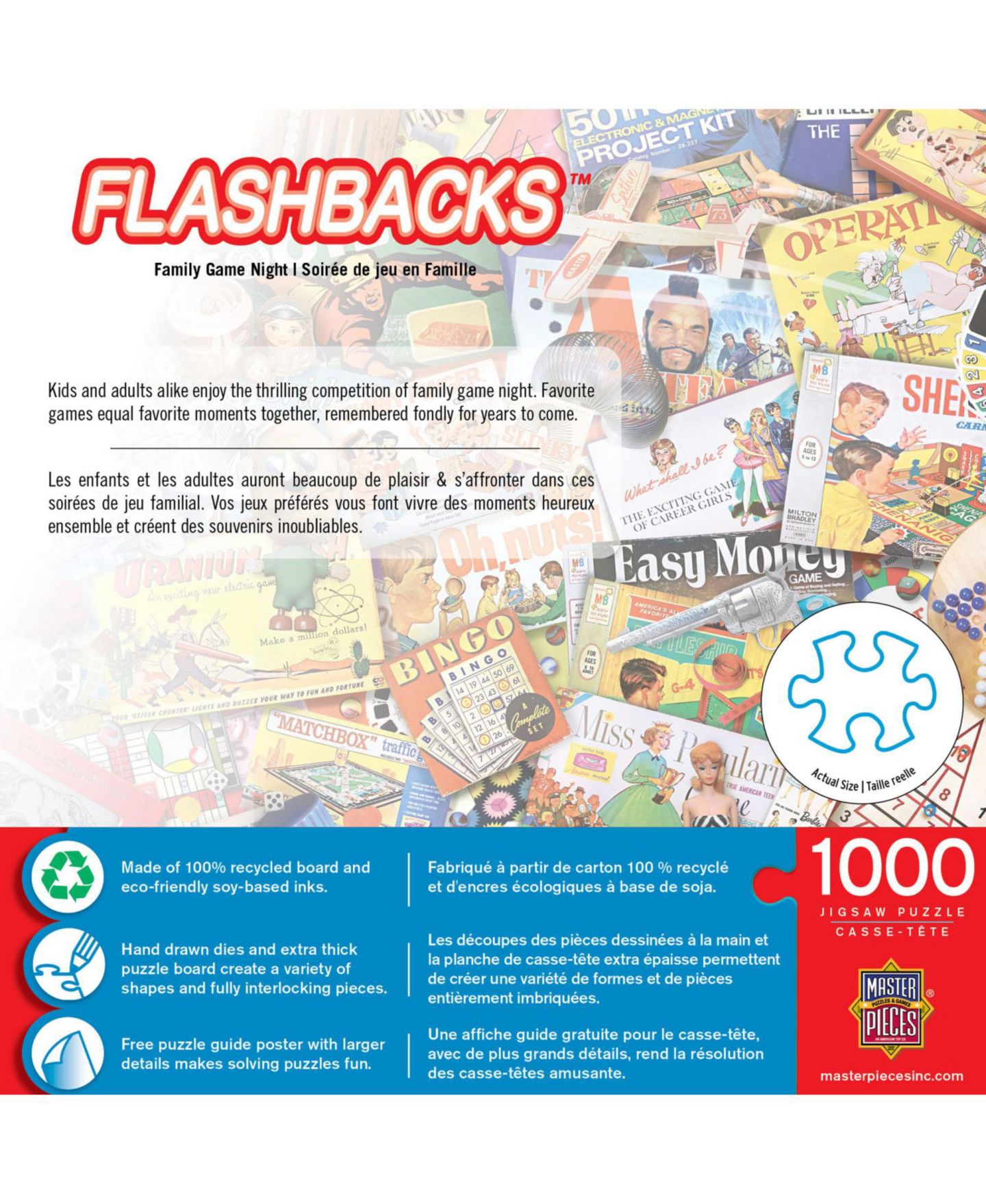 Детский пазл MasterPieces Puzzles Flashbacks Adult 1000-Piece Jigsaw Puzzle, Ages 10+, цвет: Разноцветный — фото 2