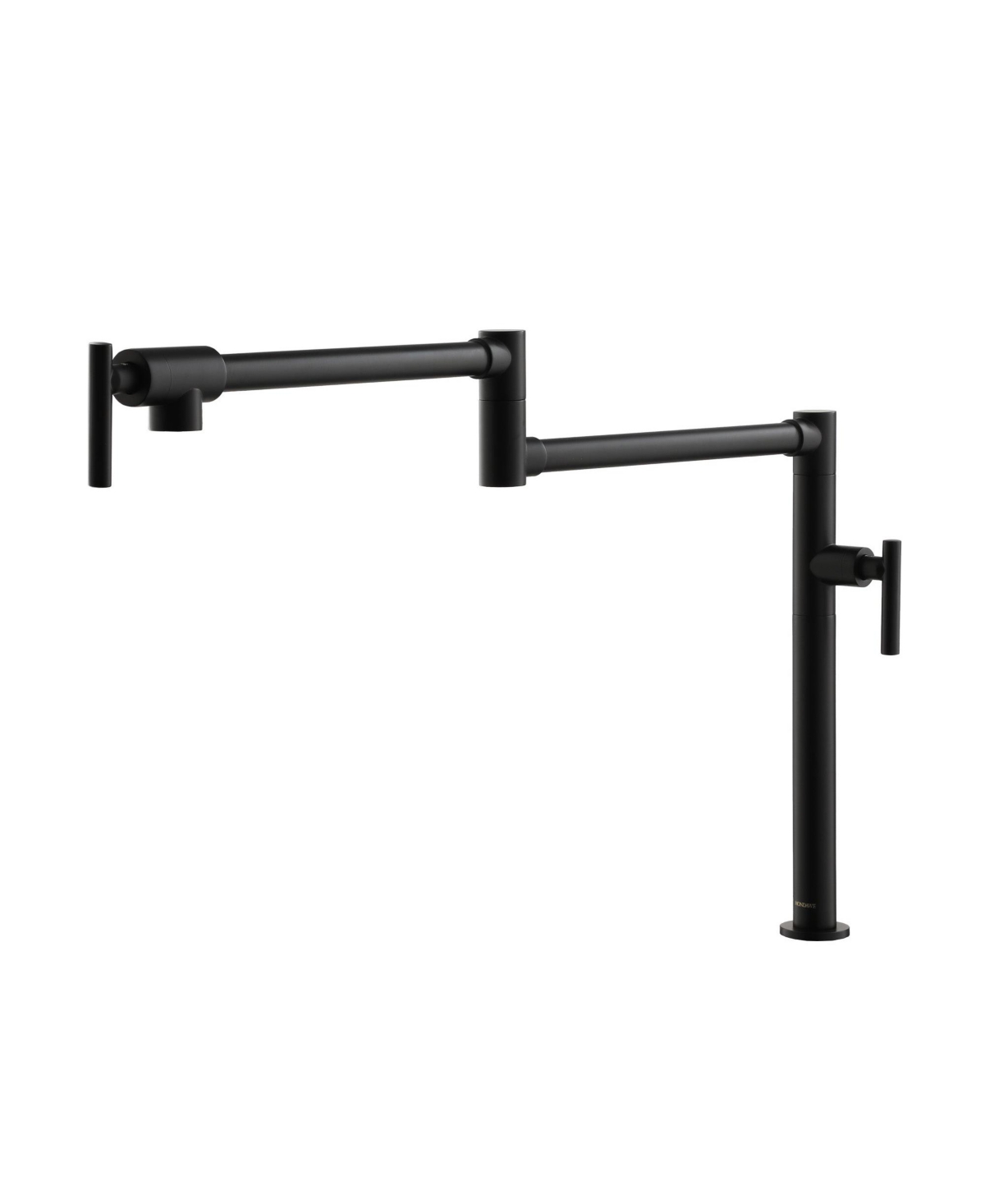 Industrial Single Hole Two Handles Deck Mount Kitchen Pot Filler Faucet with Accessories - Brushed gold