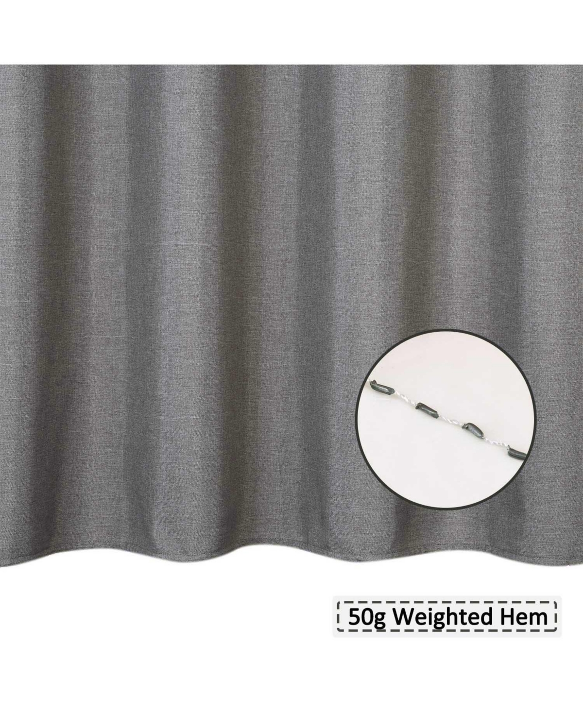 Caromio Flax Linen Like 230GSM Heavy Weight Fabric Shower Curtain, 40