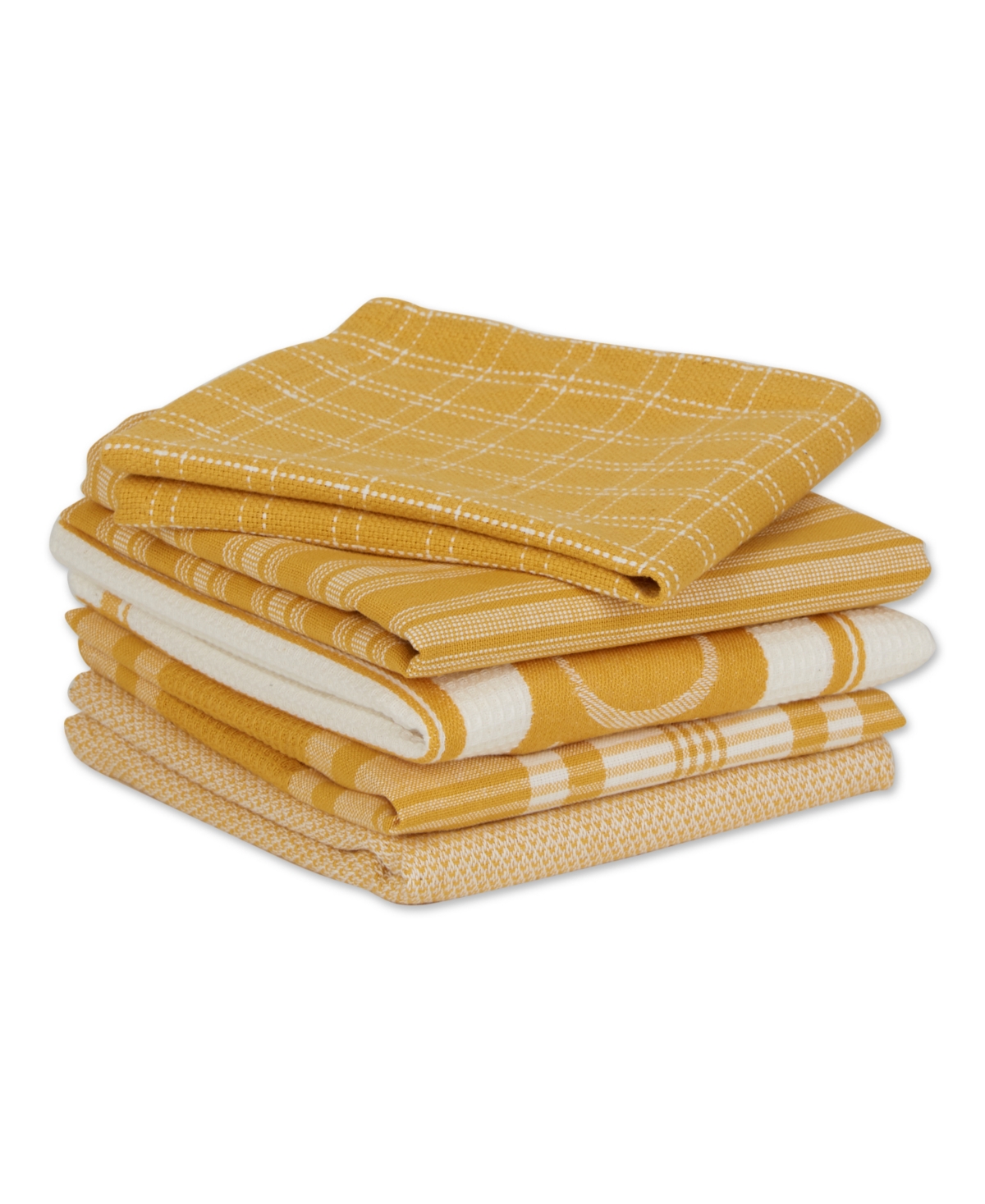 Design Imports Everyday Collection Foodie Kitchen Set, Dishtowel Dishcloth, Honey Gold, 5 Piece In Honey Gold