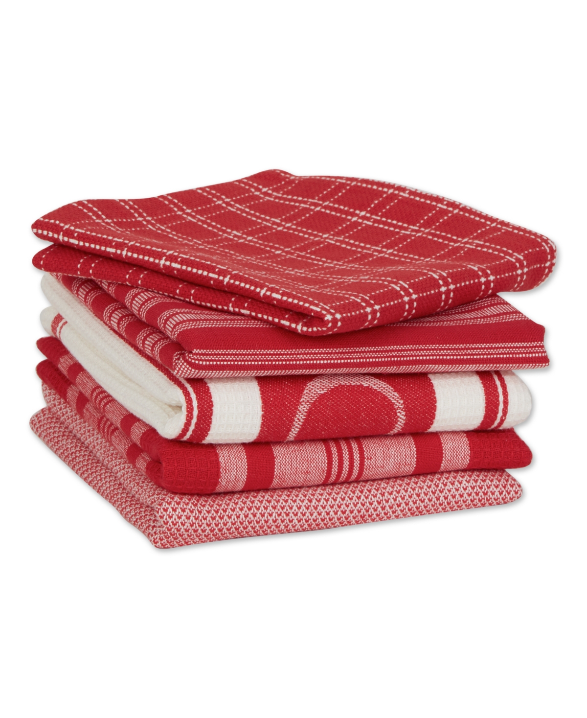 Design Imports Everyday Collection Foodie Kitchen Set, Dishtowel Dishcloth, Red, 5 Piece In Red