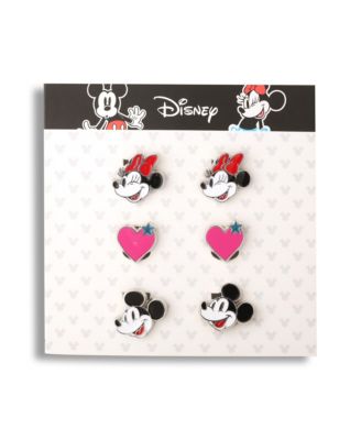 Mickey and Minnie Mouse Fashion Clip On Earrings - Set of 3