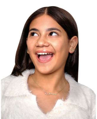 Minnie Mouse Flash Yellow Gold Plated Outline Stud Earrings