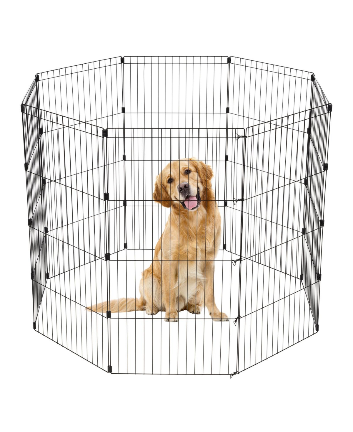 48" Exercise 8 Panel Wire Metal Pet Playpen for Dog - Black