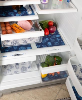 Fridge Liner Collection Non-Adhesive, Cut to Fit, 12x24", Nautical Blue Market, 6 Piece