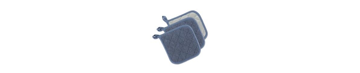 Design Imports Basic Kitchen Collection, Quilted Terry, Stonewash Blue, Potholder In Stonewash Blue