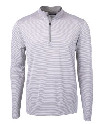Cutter Buck Virtue Eco Pique Micro Stripe Recycled Mens Quarter Zip Jacket