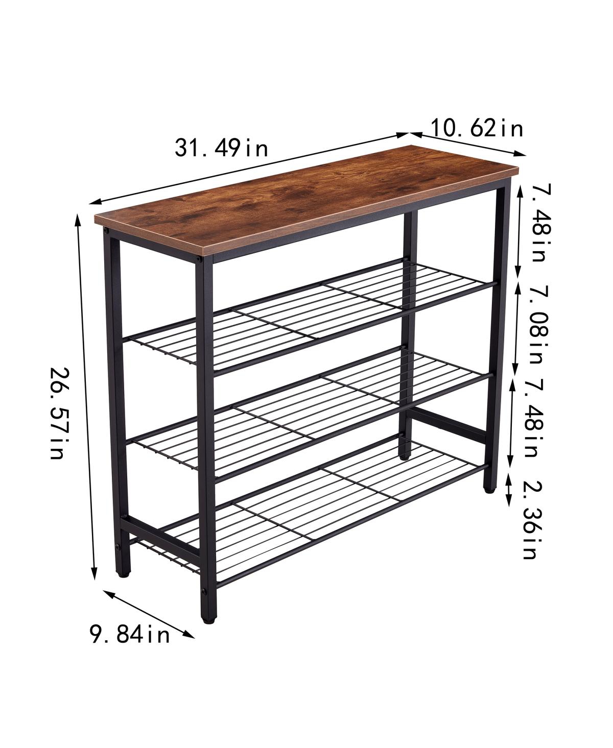 Simplie Fun 4-Tier Metal Shoe Rack, Modern Multifunctional Shoe Storage Shelf with Mdf Top Board, pc per carton