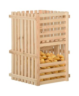 Potato Box 19.7&amp;quot;x19.7&amp;quot;x31.5&amp;quot; Solid Wood Pine