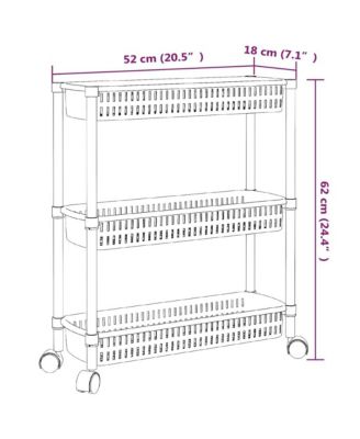 Storage Trolley Silver and White