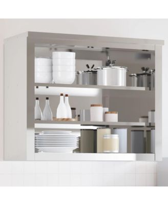 Kitchen Wall Cabinet with Shelves Stainless Steel
