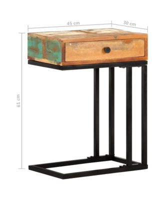 U-Shaped Side Table 17.7"x11.8"x24" Solid Reclaimed Wood