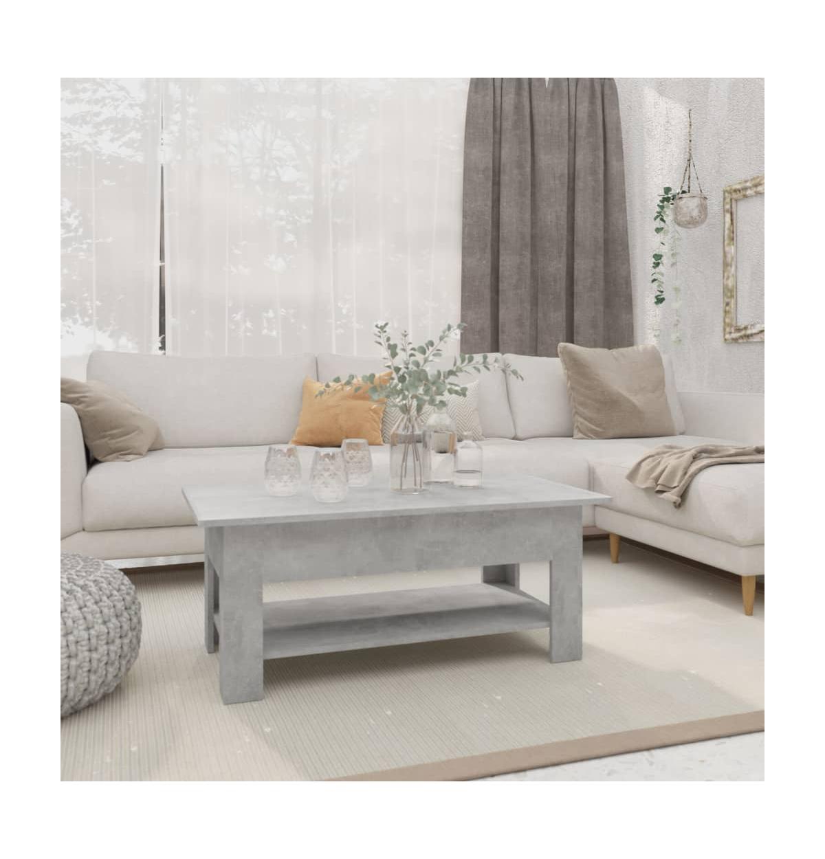 vidaXL Coffee Table Concrete Gray 40.2