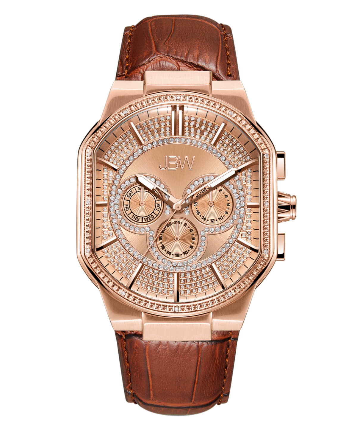 Men's Orion Diamond (1/8 ct.t.w.) 18K Rose Gold Plated Stainless Steel Watch - Gold