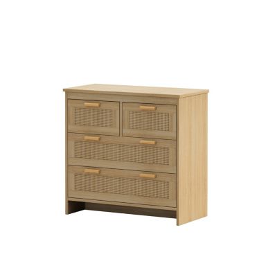 4-Drawer Rattan Cabinet for Home