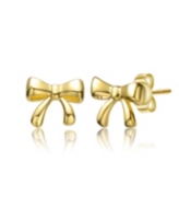 GiGiGirl 14k Gold Plated Wrapped in Ribbons Tiny Stud Earrings for Baby/Toddler - Gold
