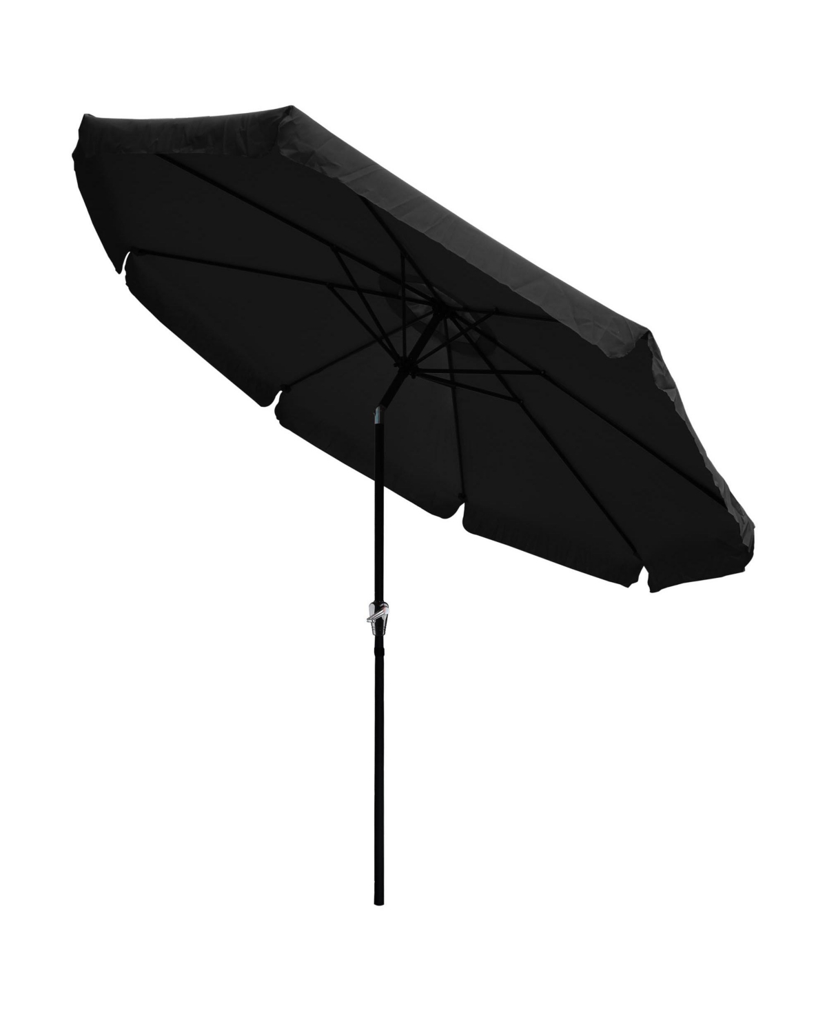 8 Rib Outdoor Patio Umbrella Market Crank Tilt Button Sunshade Backyard - Black