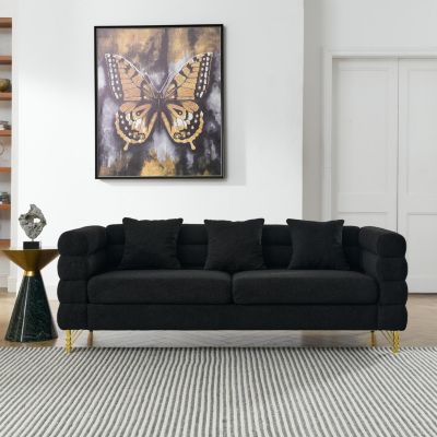 Streamdale 3 Seater + 3 Seater Combination Sofa.Black Teddy