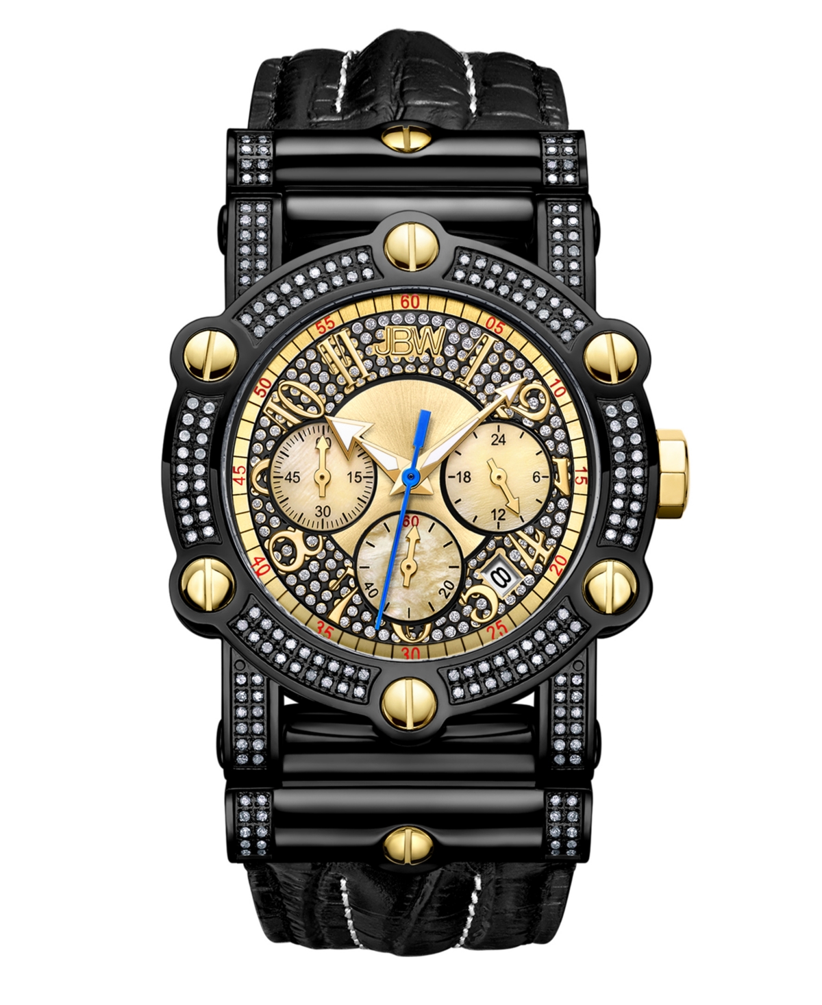Men's 10 Yr Anniversary Phantom Diamond (1 3/4 ct.t.w.) & Chronograph Watch - Black