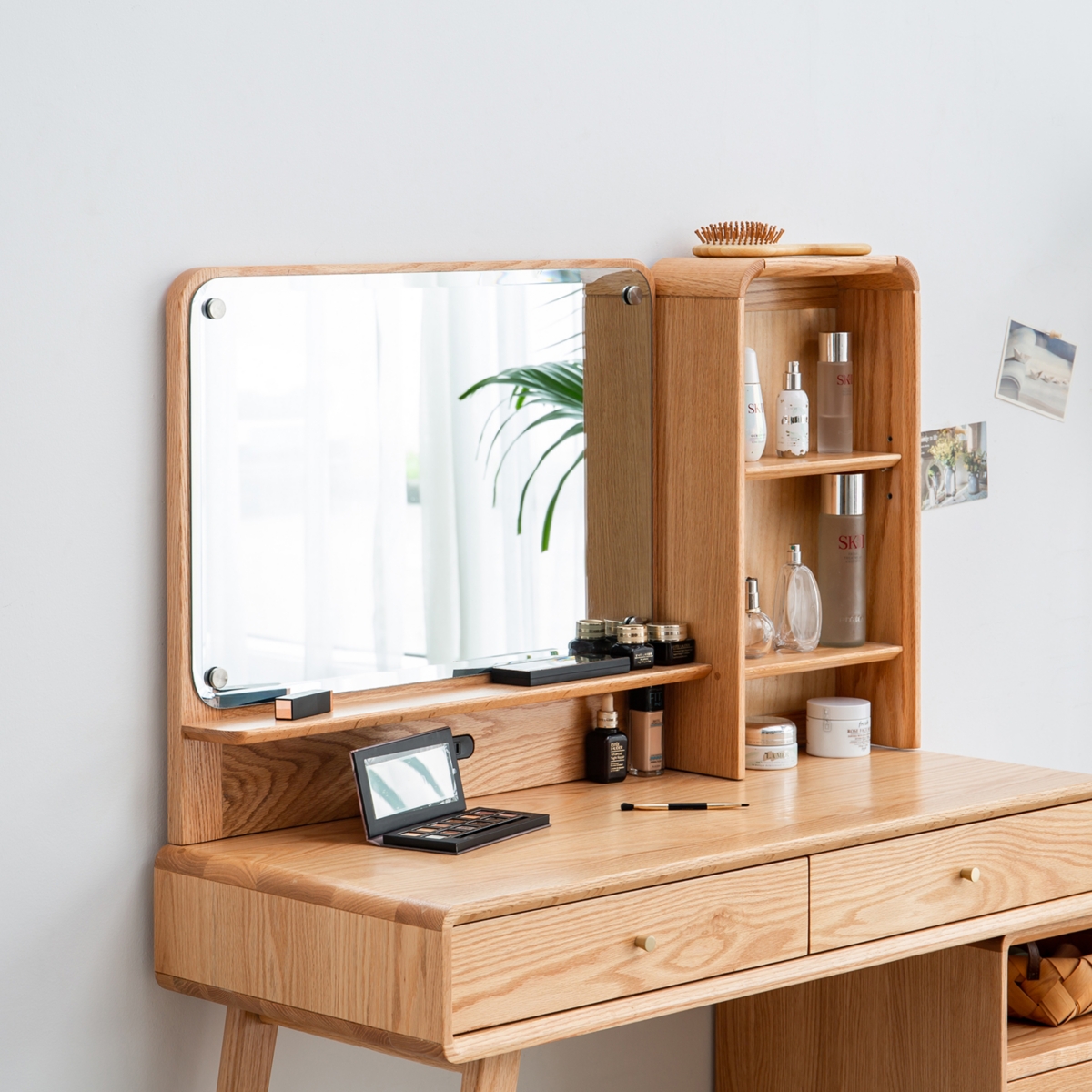 Dresser Table dresser 100% solid oak table desk top table dresser compact dresser accessories storage width 90cm storage drawer natural wood natural