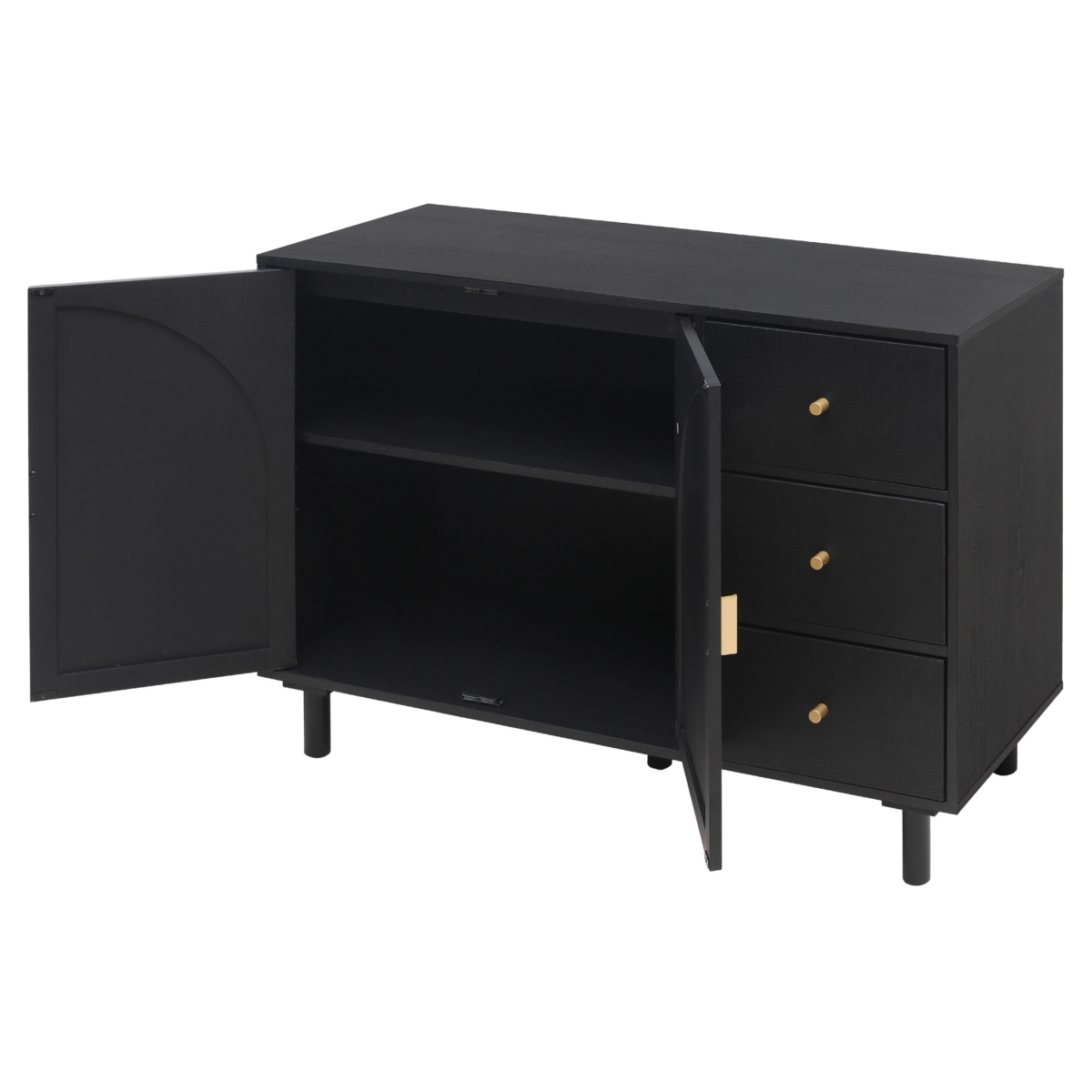 Streamdale Furniture 2 Door 3 Drawer Cabinet, Suitable For Bedroom, Living Room, Study