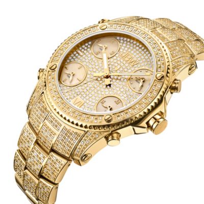 Men's Jet Setter Diamond (2 ct.t.w.) 18k Gold Plated Stainless Steel Watch
