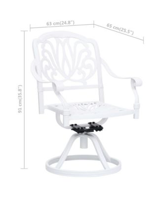 Swivel Patio Chairs 2 pcs Cast Aluminum White