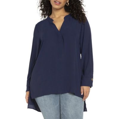 Women's Plus Size Mandarin Collar Tunic