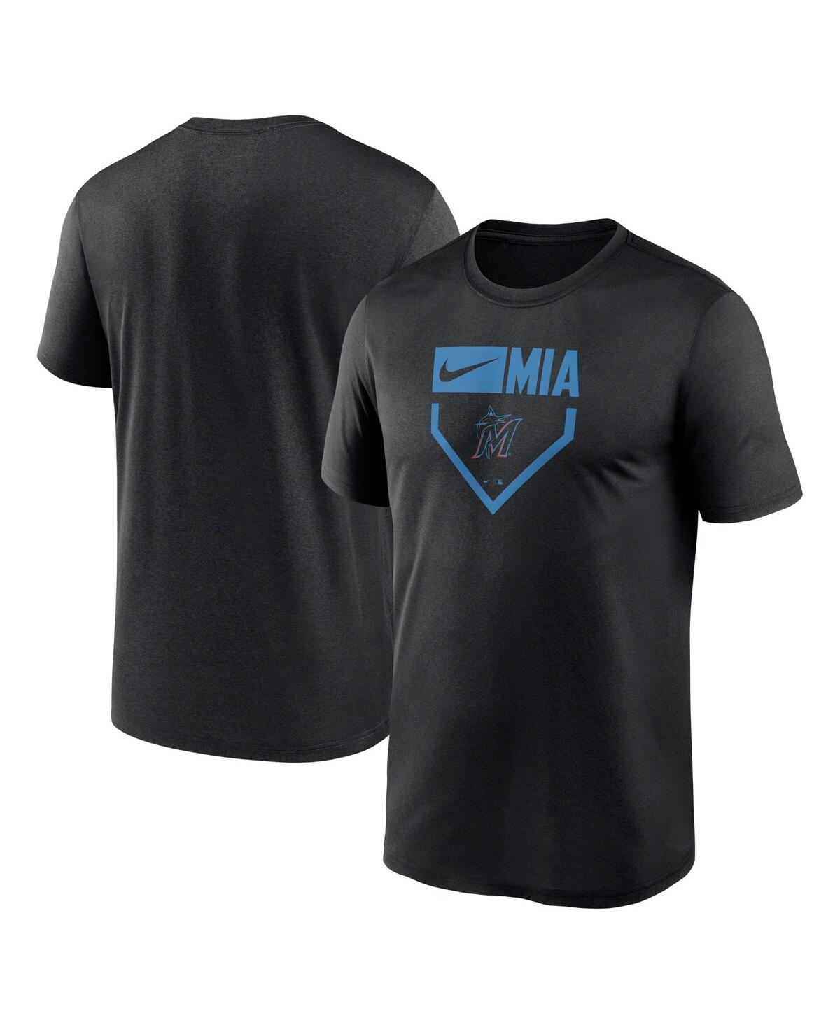 Fanatics Nike Men's Black Miami Marlins Home Plate Icon Legend Performance T-shirt In Black