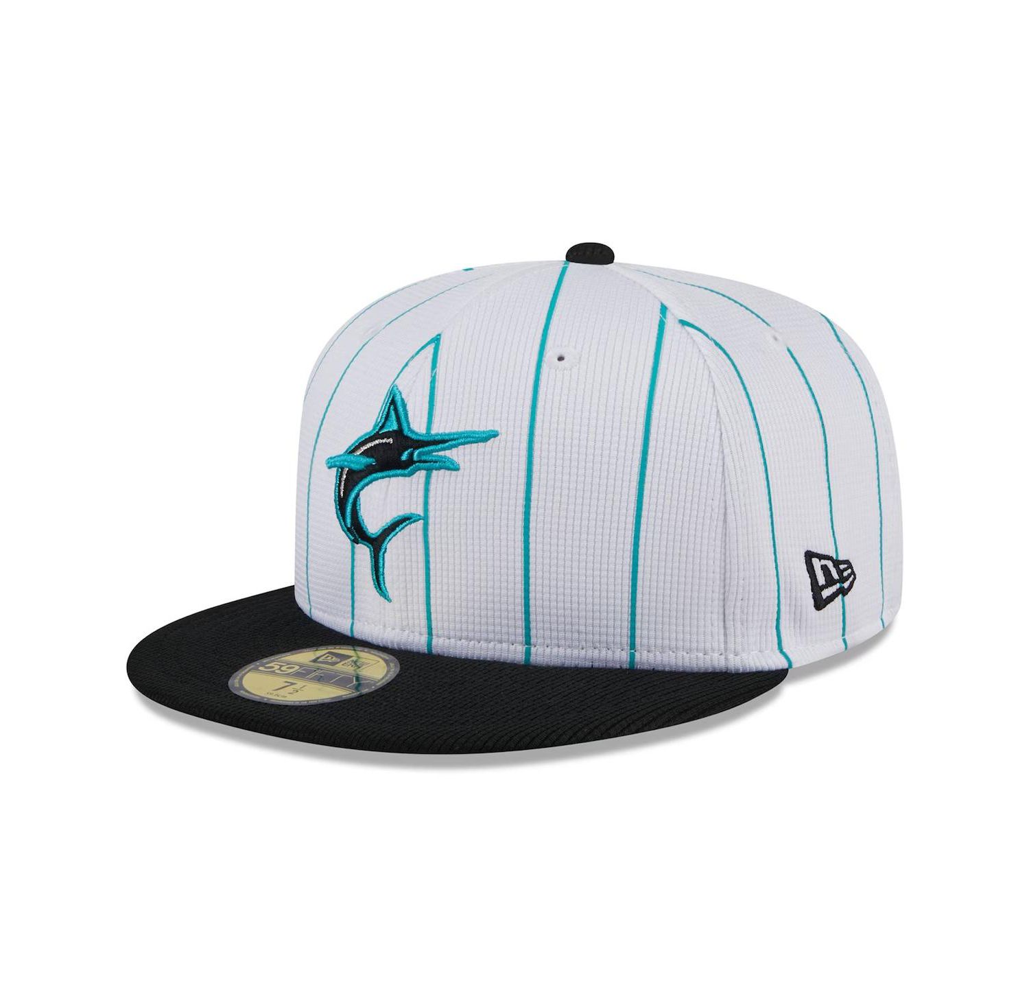 Men's White Miami Marlins 2024 Batting Practice 59FIFTY Fitted Hat
