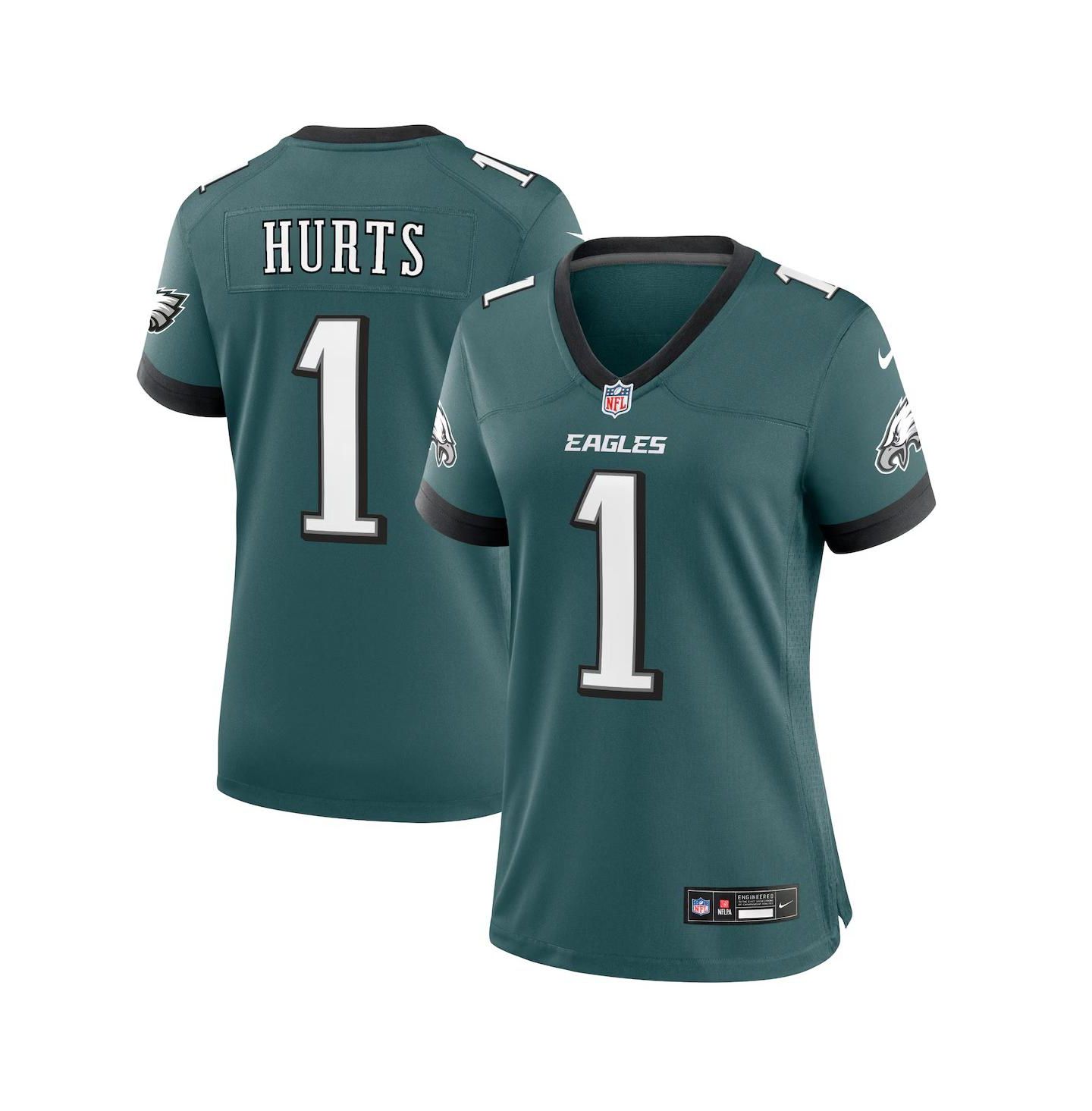 Женское джерси Nike Jalen Hurts Philadelphia Eagles Game, цвет: Зелёный, вариант 1 — фото 1