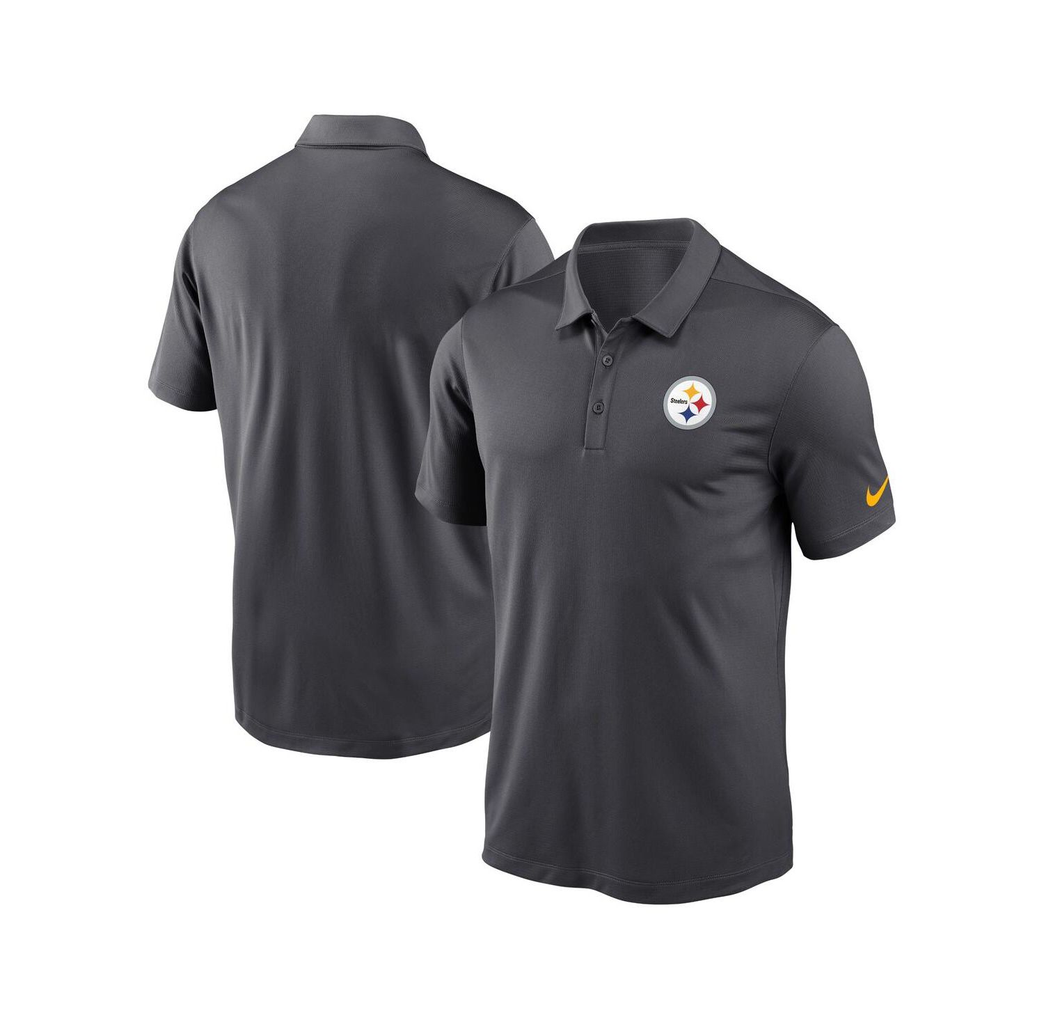 Men's Anthracite Pittsburgh Steelers Franchise Team Logo Performance Polo