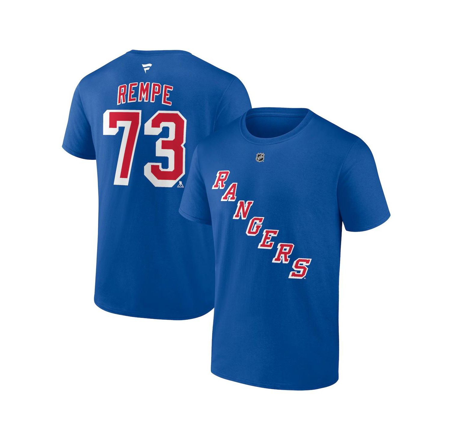 Men's Matt Rempe Blue New York Rangers Authentic Stack Name & Number T-Shirt