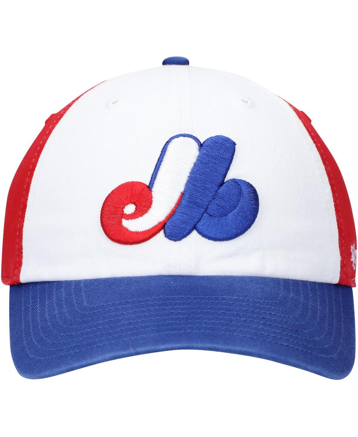 Shop 47 Brand Men's White Montreal Expos Logo Cooperstown Collection Adjustable Hat In White,royal