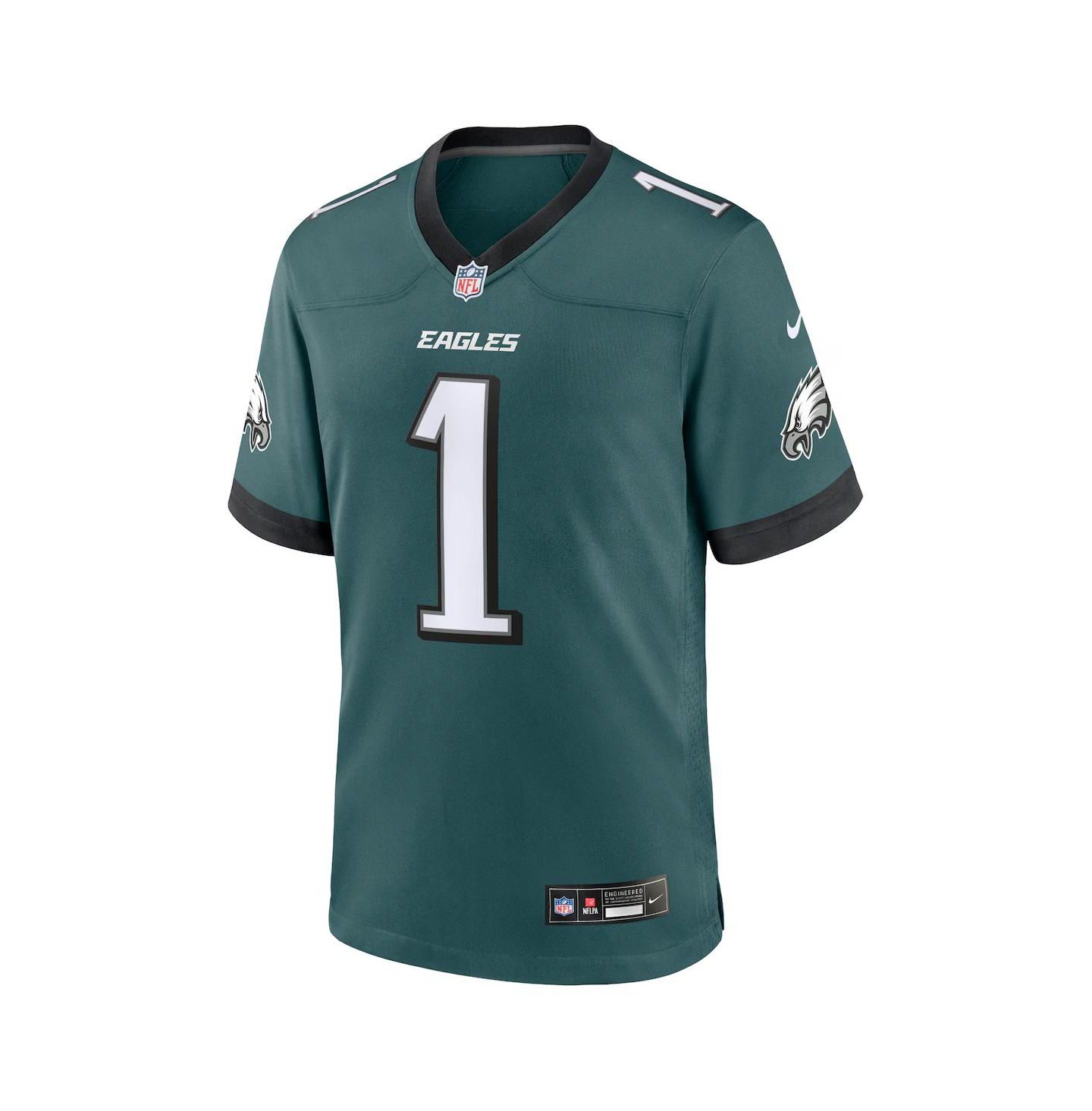 Мужской топ Fanatics Nike Jalen Hurts Philadelphia Eagles Alternate Game Jersey, цвет: Чёрный — фото 4