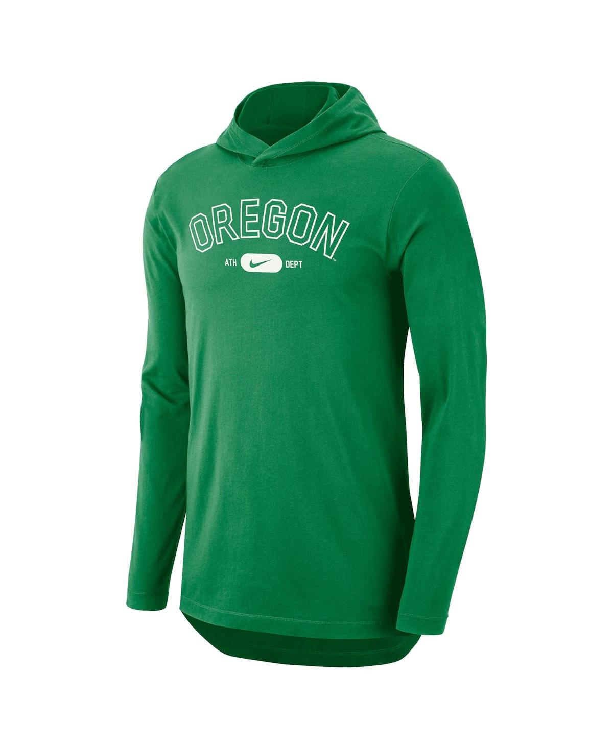 Nike Men'sOregon Ducks Campus Performance Tri-Blend Long Sleeve Hoodie T-Shirt - Green