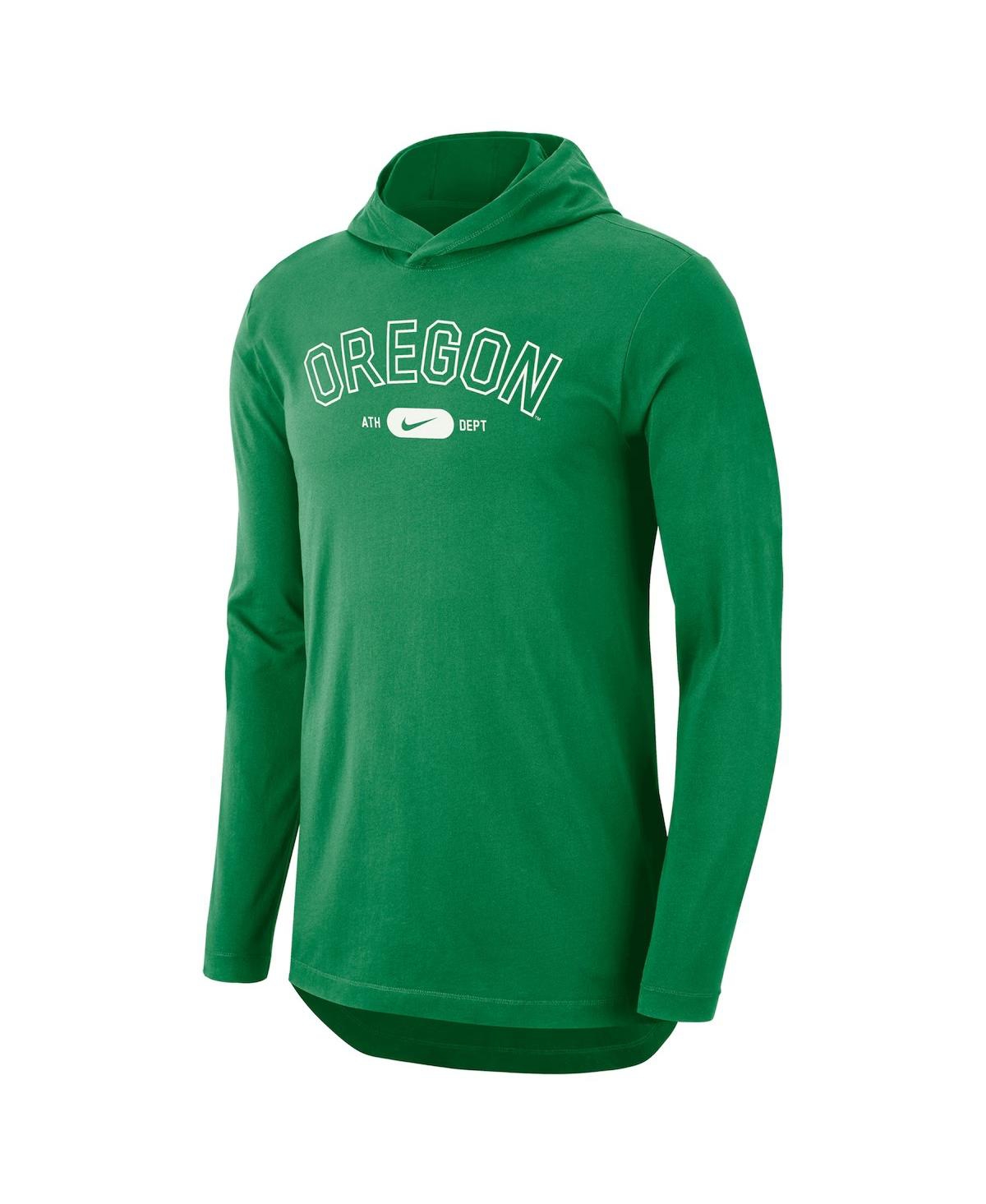 Shop Nike Men's Green Oregon Ducks Campus Performance Tri-blend Long Sleeve Hoodie T-shirt