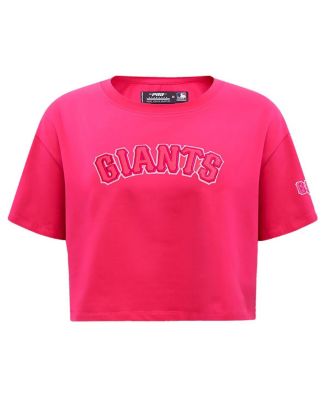 Women's Pink San Francisco Giants Triple Pink Boxy Cropped T-Shirt