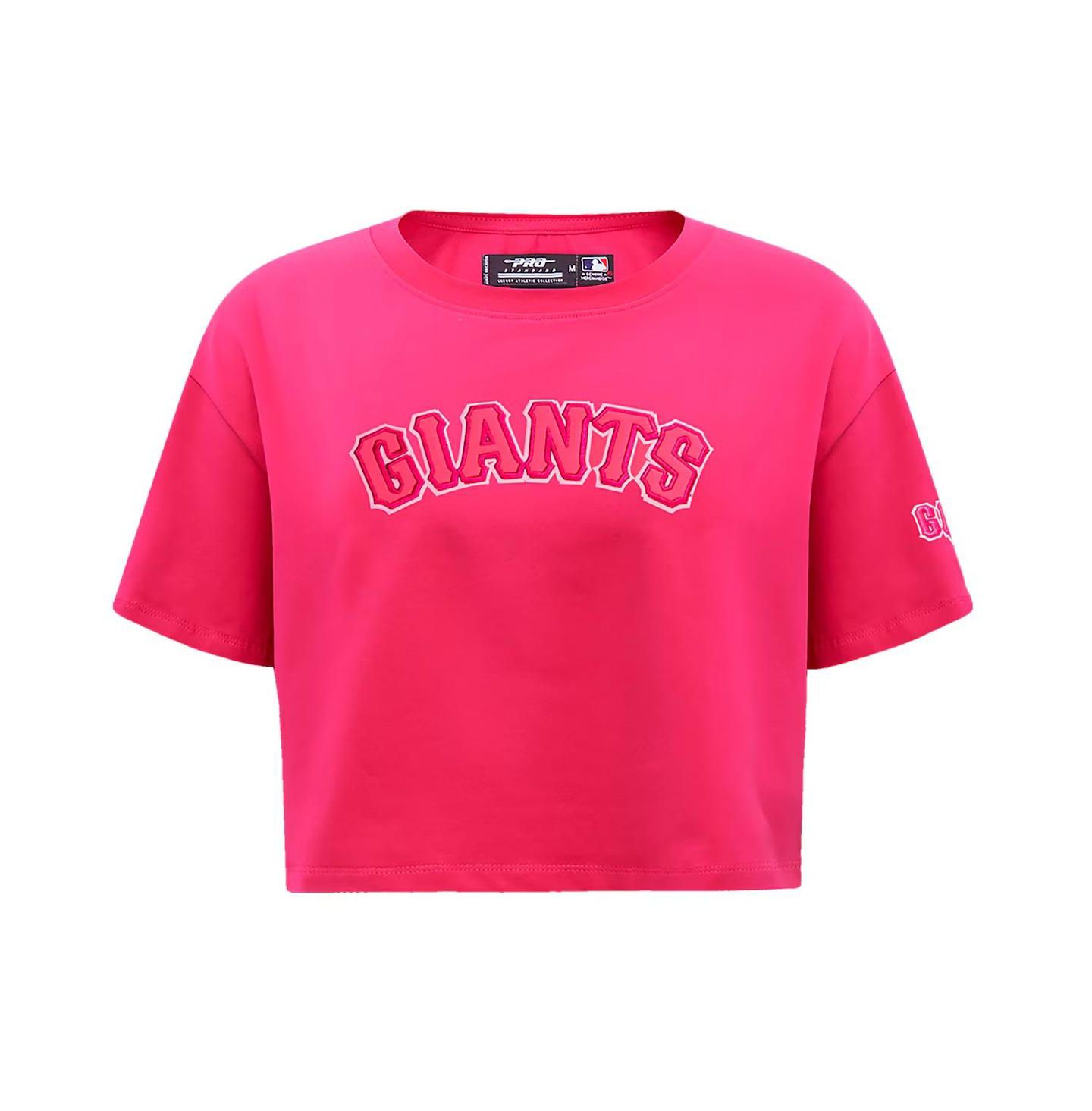 Женская футболка Pro Standard Pink San Francisco Giants Triple Pink Boxy Cropped — фото 2